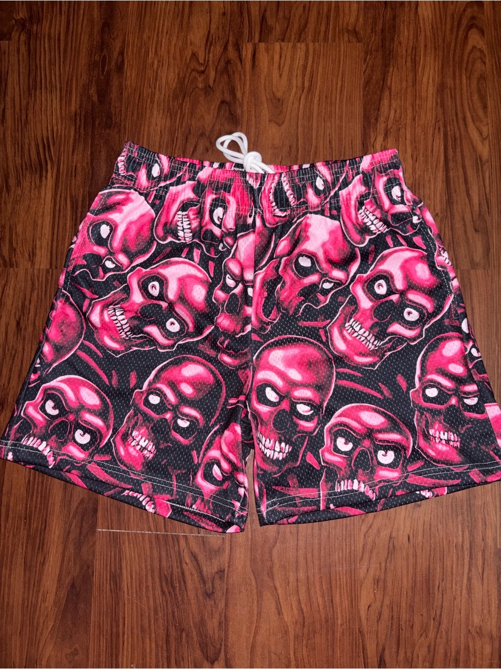 Bravest Studios Pink Skull Print Athletic Shorts Size Small